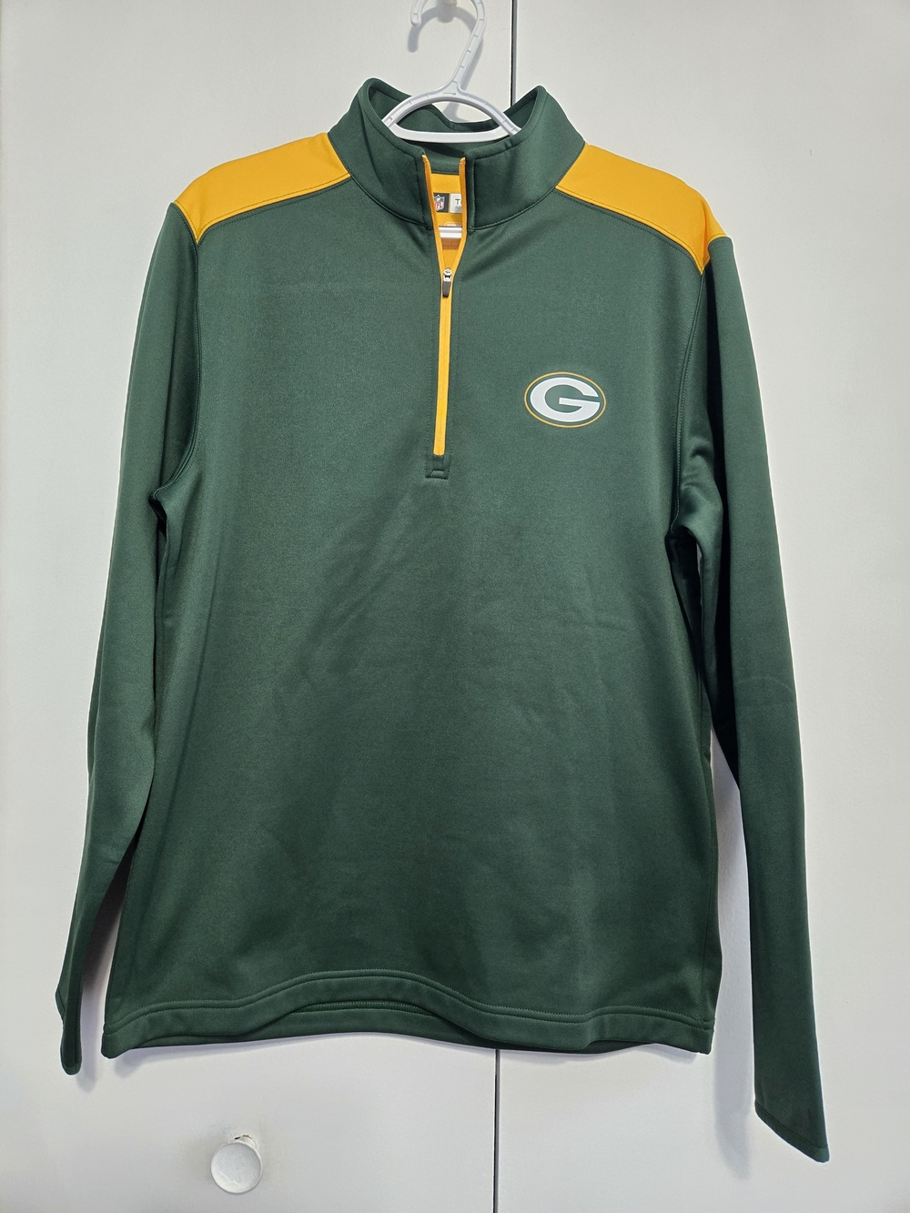 Packers NFL Team Apparel 1/4 Zip Pullover Green Gold Men's Medium
